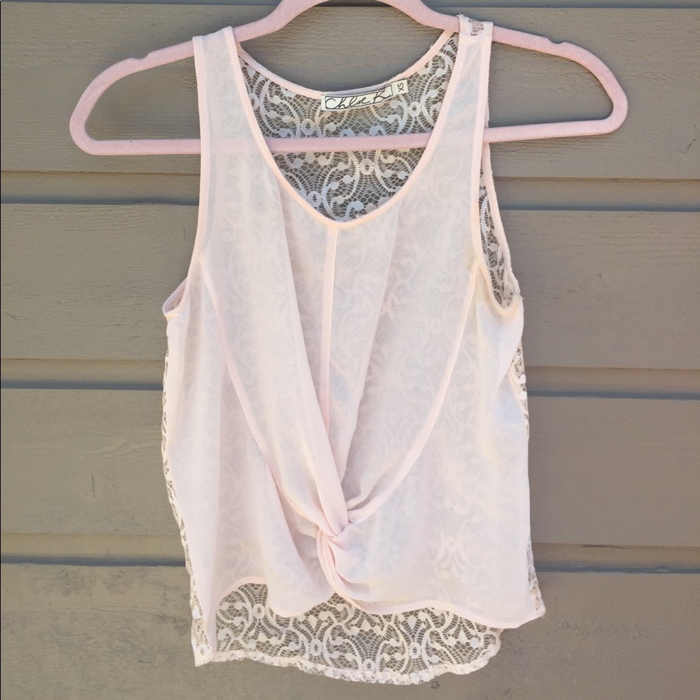 Chloe K lace back tank top